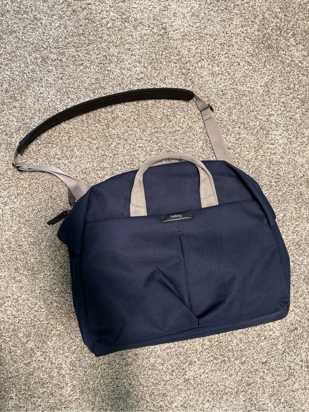 Bellroy Navy Laptop Carry Bag with Light Gray Handles - Picture 2 of 3